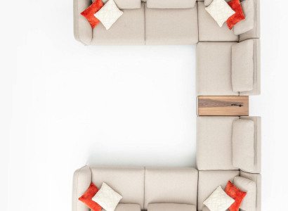 Sofa Beige Wohnzimmer Polstersofa Design Modern Ecksofa U- Form Neu